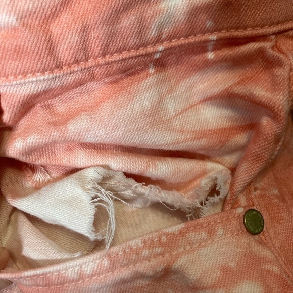 Y2K Ramy Brook Denim Pink Tie Dye Cut Out Shorts - Picture 3 of 7